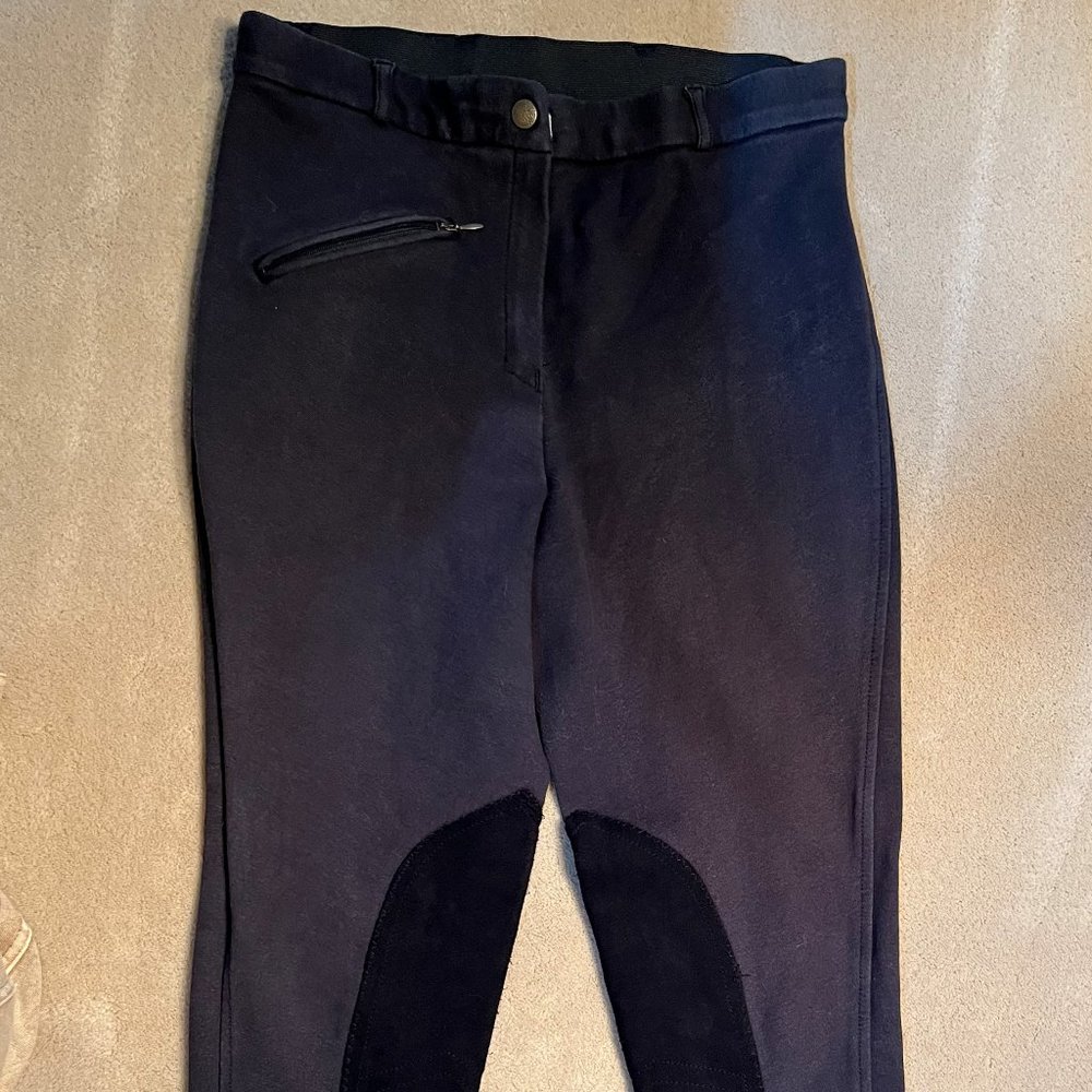 Black Stretch Knee Patch Breeches
